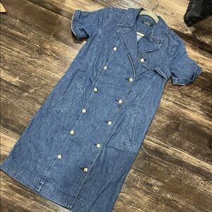 Ralph Lauren Double-Breasted Denim  Dress